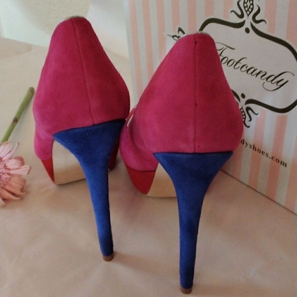 Footcandy Color Block Platform Heels - Picture 3 of 13